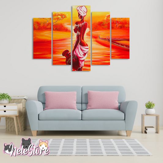 Africana - Segmentado 5 piezas 110x80 cm
