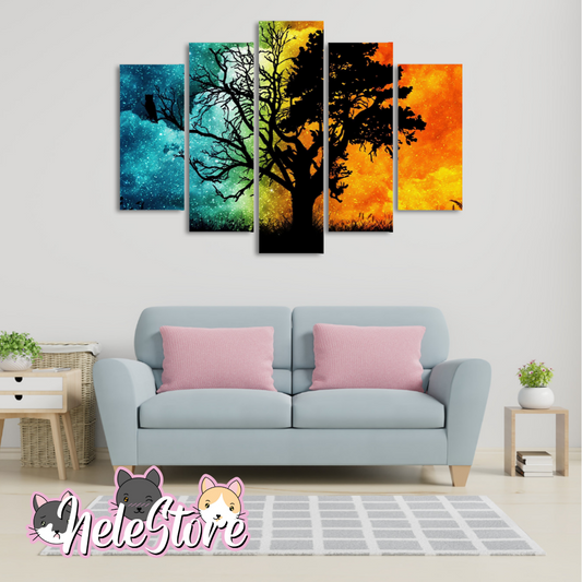 Árbol De La Vida - Segmentado 5 piezas 110x80 cm