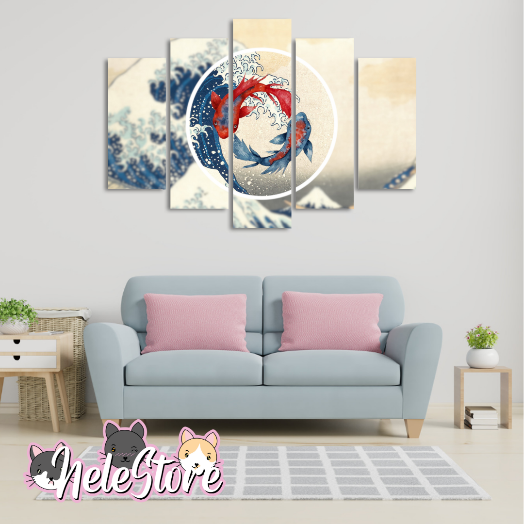 Carpas Koi (2) - Segmentado 5 piezas 110x80 cm