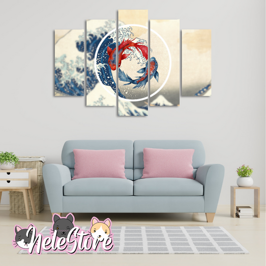 Carpas Koi (2) - Segmentado 5 piezas 110x80 cm