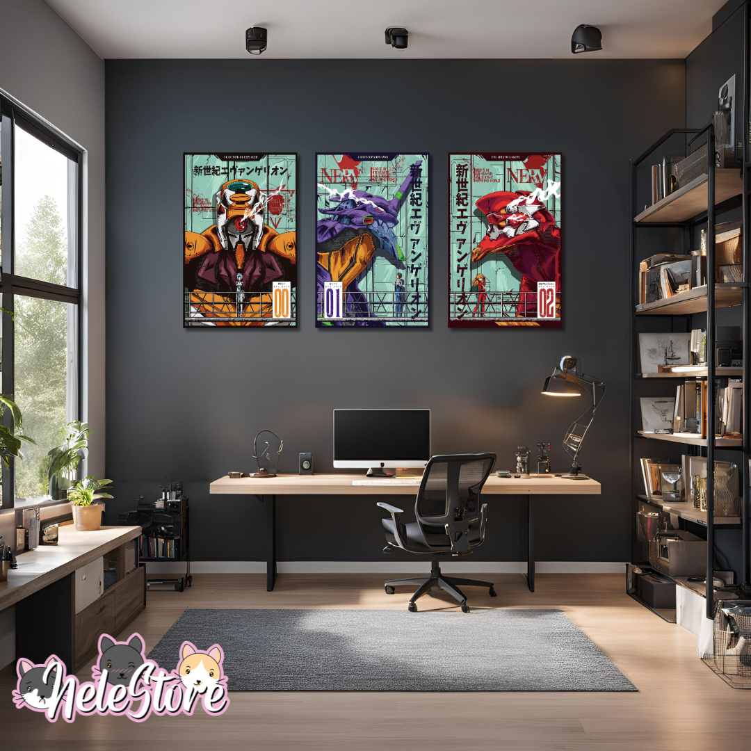 Evangelion Pack 3 un. (19) Cuadro 40x30 cm, 60x39 cm, 70x50 cm