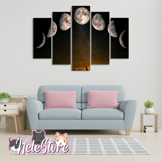 Fases Luna (1) - Segmentado 5 piezas 110x80 cm