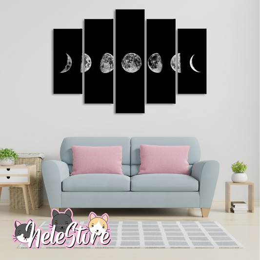 Fases Luna (2) - Segmentado 5 piezas 110x80 cm