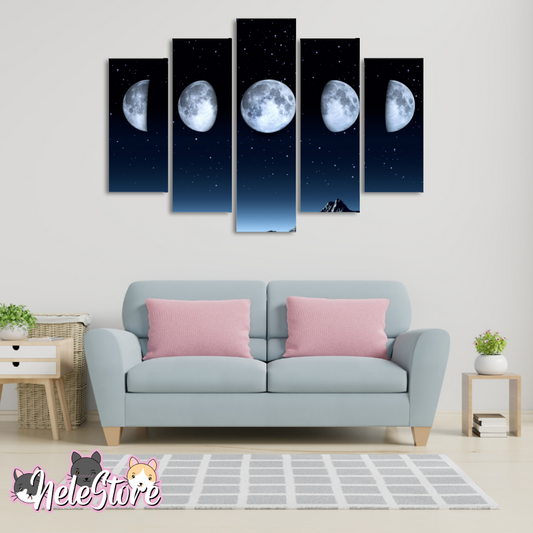 Fases Luna (3) - Segmentado 5 piezas 110x80 cm
