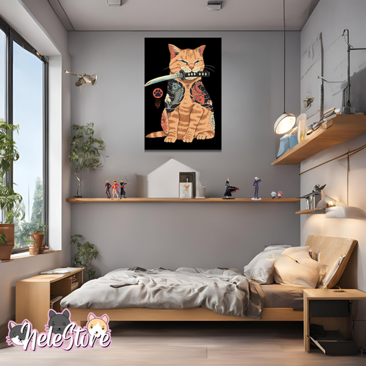 Gatos Japoneses (1) Cuadro 40x30 cm, 60x39 cm, 70x50 cm
