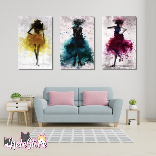 Bailarinas Pack 3 un. (4) Cuadro 40x30 cm, 60x39 cm, 70x50 cm
