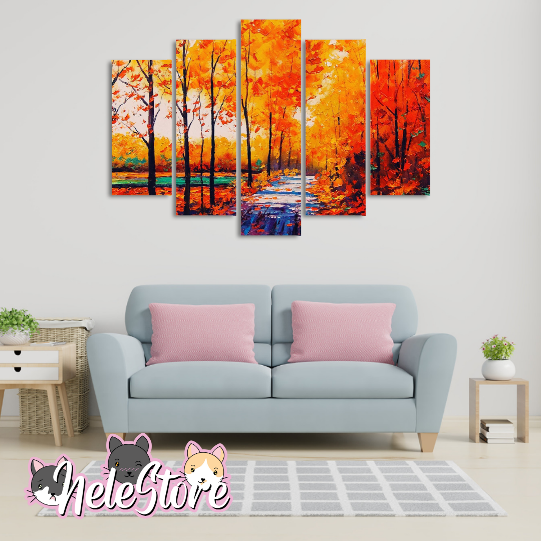Paisaje Pintura (1) - Segmentado 5 piezas 110x80 cm
