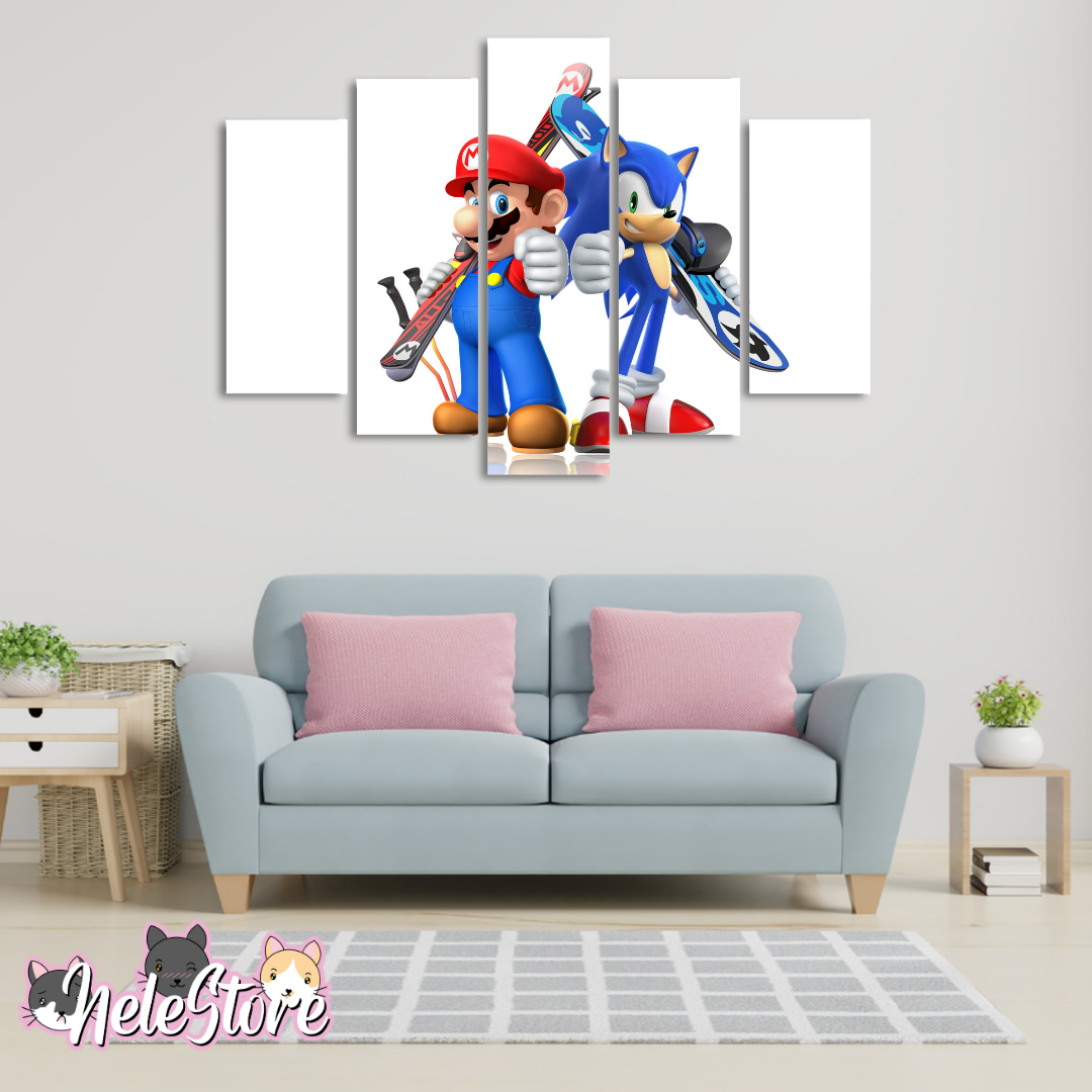Super Mario Sonic - Segmentado 5 piezas 110x80 cm