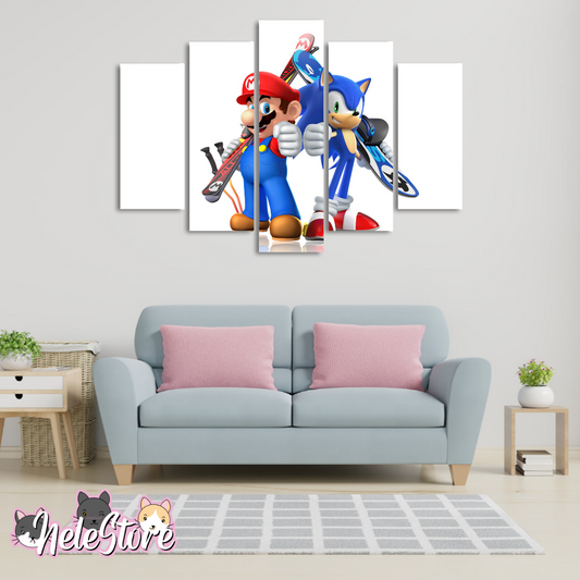 Super Mario Sonic - Segmentado 5 piezas 110x80 cm