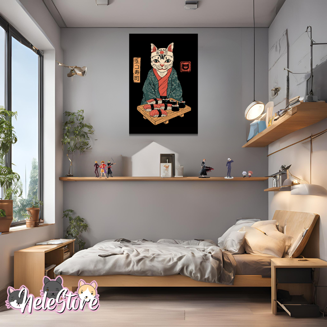 Gatos Japoneses (4) Cuadro 40x30 cm, 60x39 cm, 70x50 cm