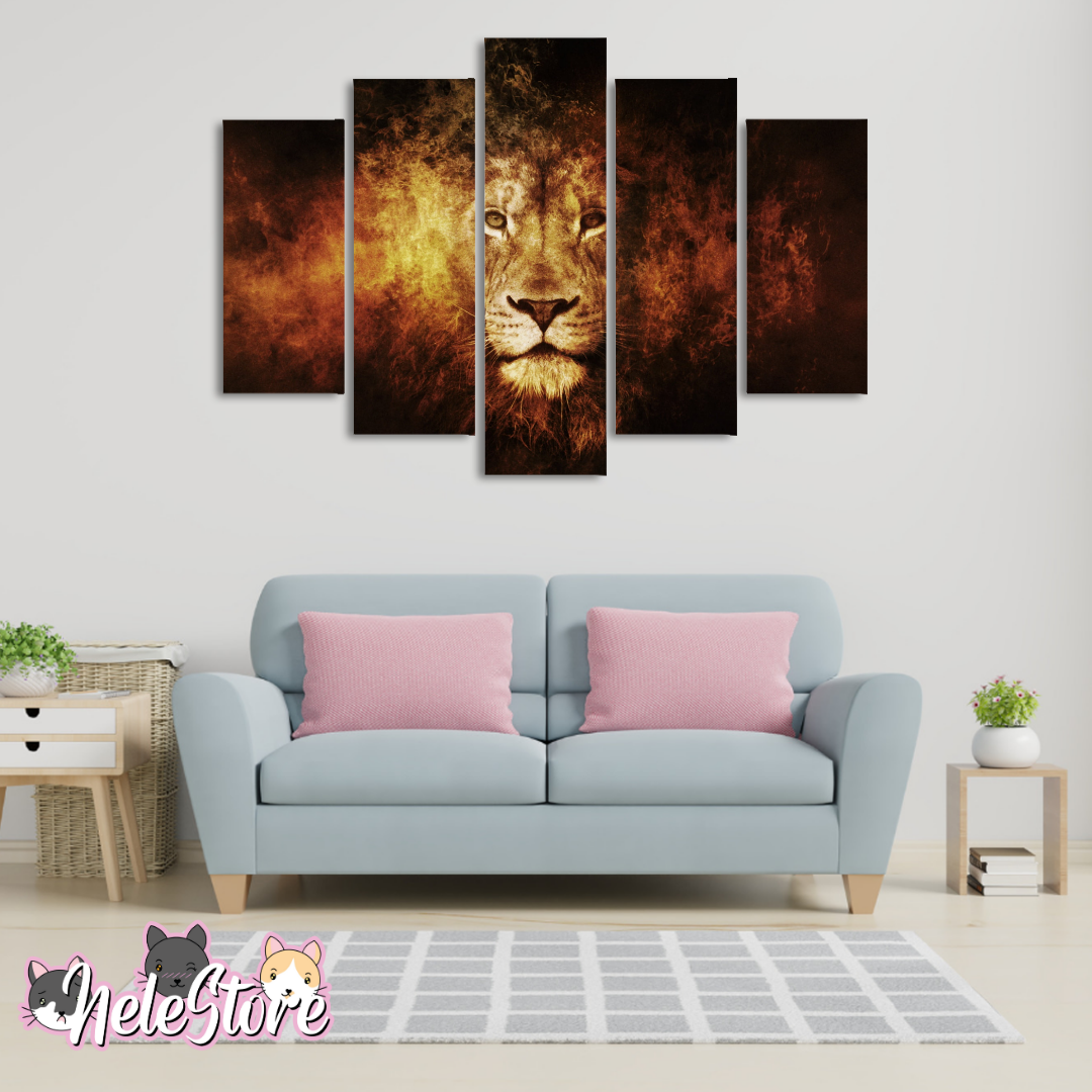 Leones (1) - Segmentado 5 piezas 110x80 cm
