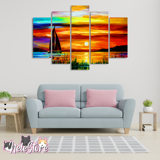 Paisaje Pintura (4) - Segmentado 5 piezas 110x80 cm