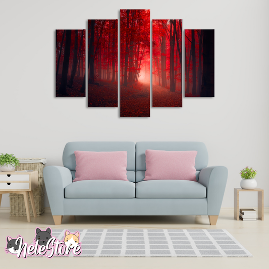 Paisaje Rojo (1) - Segmentado 5 piezas 110x80 cm